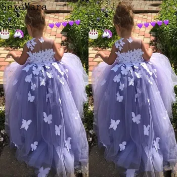 Fancy Purple Puffy Tulle Flower Girl Dresses 3D Floral Appliques Pageant Gowns Butterfly Kids Birthday Dress Costumes
Fancy Purple Puffy Tulle Flower Girl Dresses 3D Floral Appliques Pageant Gowns Butterfly Kids Birthday Dress Costumes