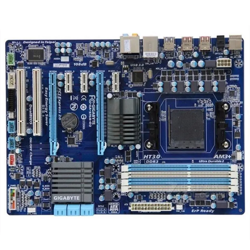 100% оригинальная материнская плата Gigabyte для настольного ПК GA-970A-D3 970A-D3 DDR3 Socket AM3 +