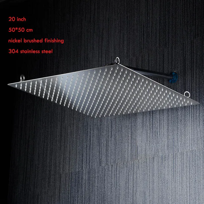 2015 new arrival 20 inch 50*50cm ultra thin water saving shower head / rainfall showerhead 304 SUS mirror /nickel brushed
2015 new arrival 20 inch 50*50cm ultra thin water saving shower head / rainfall showerhead 304 SUS mirror /nickel brushed