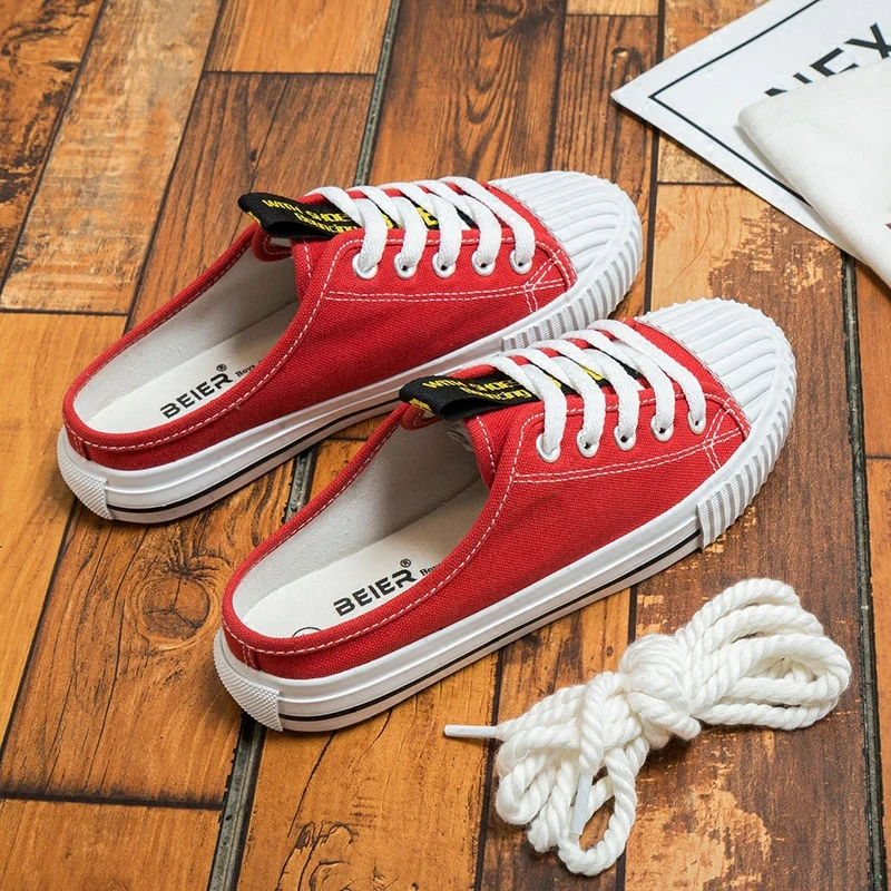 Summer New Half Canvas Shoes Female Korean Version Without Heel Lazy Flat Casual Wild Shoes
Summer New Half Canvas Shoes Female Korean Version Without Heel Lazy Flat Casual Wild Shoes