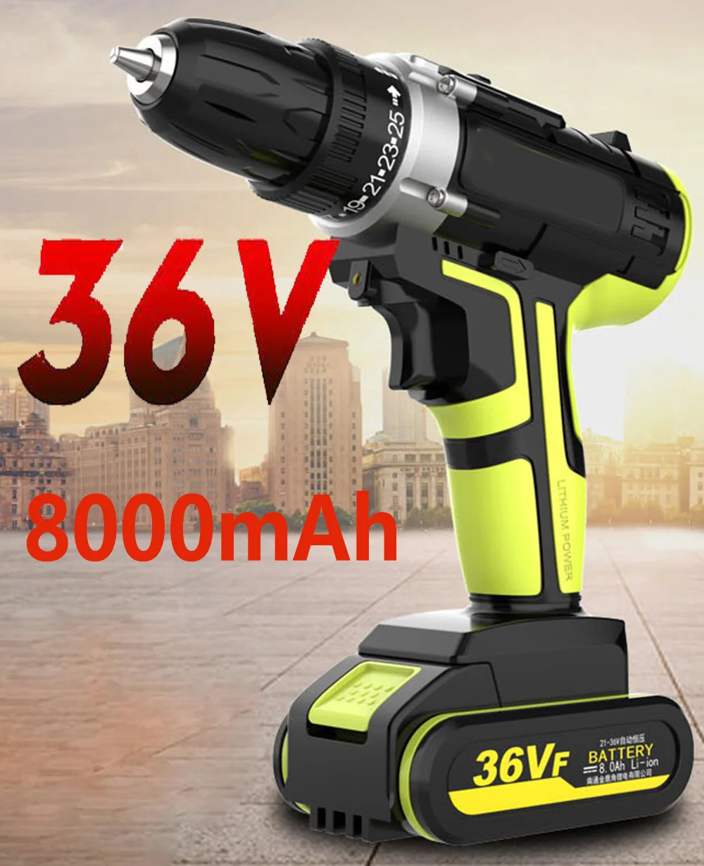 Multifunction Impact Cordless Electric Drill 36V Wireless Rechargeable Hand Drills DIY Electric Power Tools with Lithium Battery
Multifunction Impact Cordless Electric Drill 36V Wireless Rechargeable Hand Drills DIY Electric Power Tools with Lithium Battery