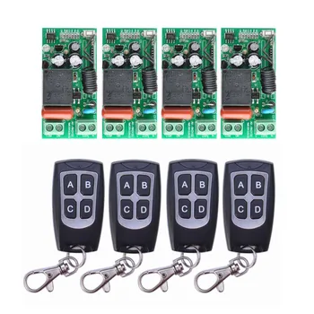 AC 220 V 1CH 10A Relay RF Wireless Remote Control Switch Wireless Light Switch ; 4PCS Receiver + 4PCS Transmitter
AC 220 V 1CH 10A Relay RF Wireless Remote Control Switch Wireless Light Switch ; 4PCS Receiver + 4PCS Transmitter