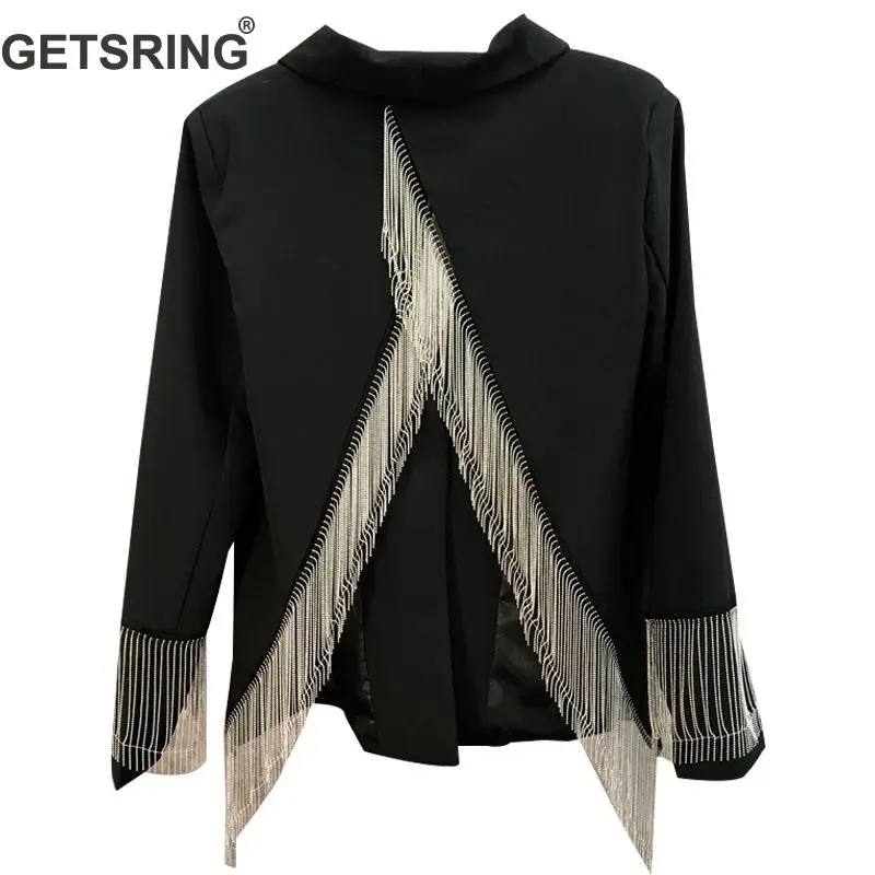 GETSRING Women Coat Irregular Chain Tassel Patchwork Suit Women Asymmetry Split Hollow Out Black Pink White Blazer Coats 2019
GETSRING Women Coat Irregular Chain Tassel Patchwork Suit Women Asymmetry Split Hollow Out Black Pink White Blazer Coats 2019