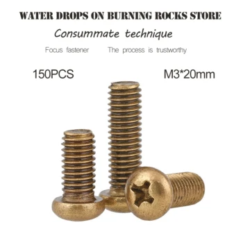 Precision hardware GB/T818 150Pcs M3*20mm Round head screws brass Copper screws pan head screws copper PM screws Hot Products
Precision hardware GB/T818 150Pcs M3*20mm Round head screws brass Copper screws pan head screws copper PM screws Hot Products