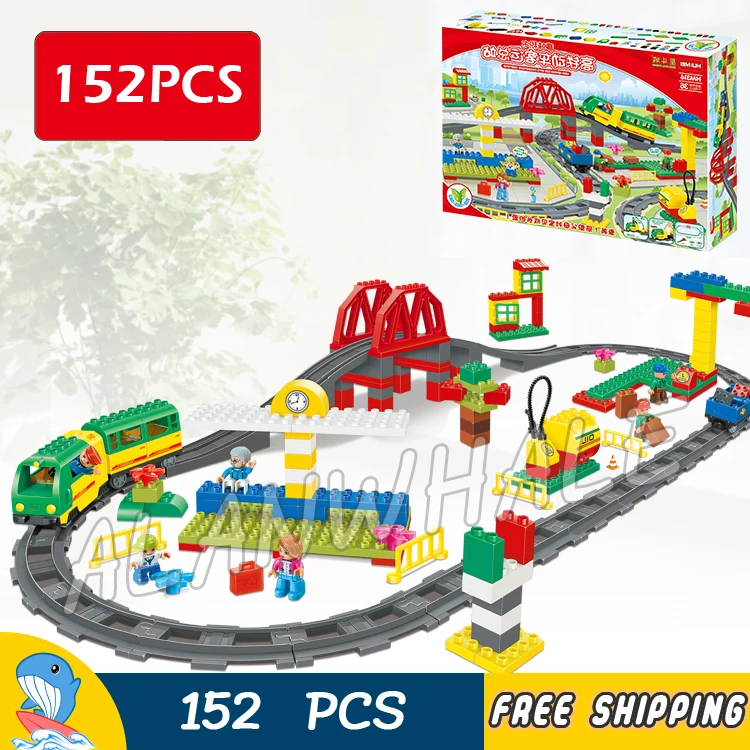 152pcs My First Ville Deluxe Train High-speed Rail Tracks Bridge Model Building Blocks Bricks Toys Compatible With Lego Duplo
152pcs My First Ville Deluxe Train High-speed Rail Tracks Bridge Model Building Blocks Bricks Toys Compatible With Lego Duplo