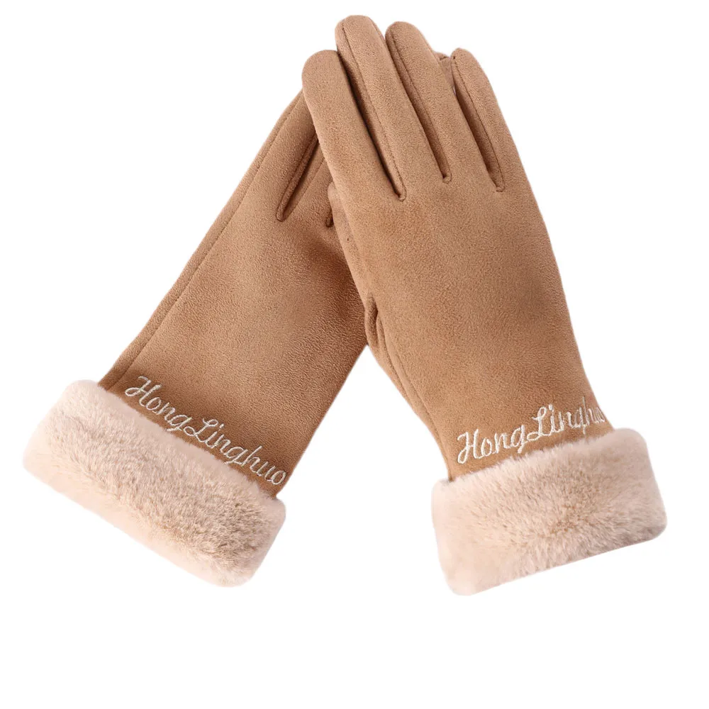 Faux Suede Gloves Women Solid Full Finger Winter Warm Gloves Hand Warmer Fashion Letters Embroidered Mittens #JN
Faux Suede Gloves Women Solid Full Finger Winter Warm Gloves Hand Warmer Fashion Letters Embroidered Mittens #JN
