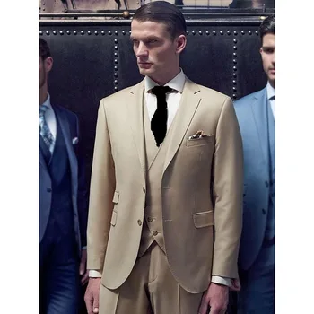 3 Pieces Single Breasted Mens Suits Beige Handsome Groom Wedding Tuxedos Business Formal men Suit 2020 (Jacket+Pants+Vest+Tie)
3 Pieces Single Breasted Mens Suits Beige Handsome Groom Wedding Tuxedos Business Formal men Suit 2020 (Jacket+Pants+Vest+Tie)