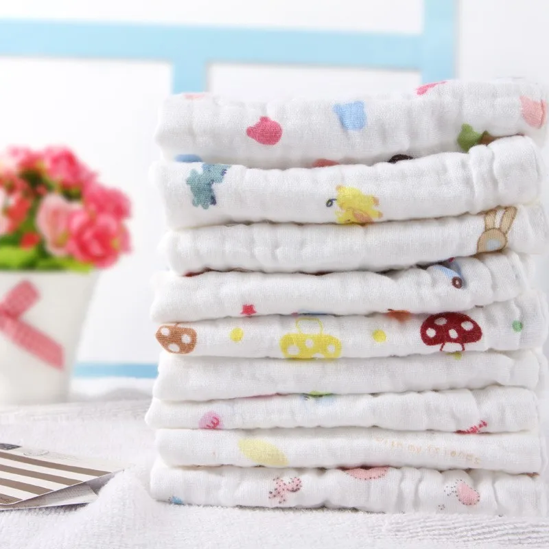 

High Density Six-story Washing Gauze Saliva Face Towels Best-selling New Baby Drool Towel Soft Handkerchief Girl Boy washcloth