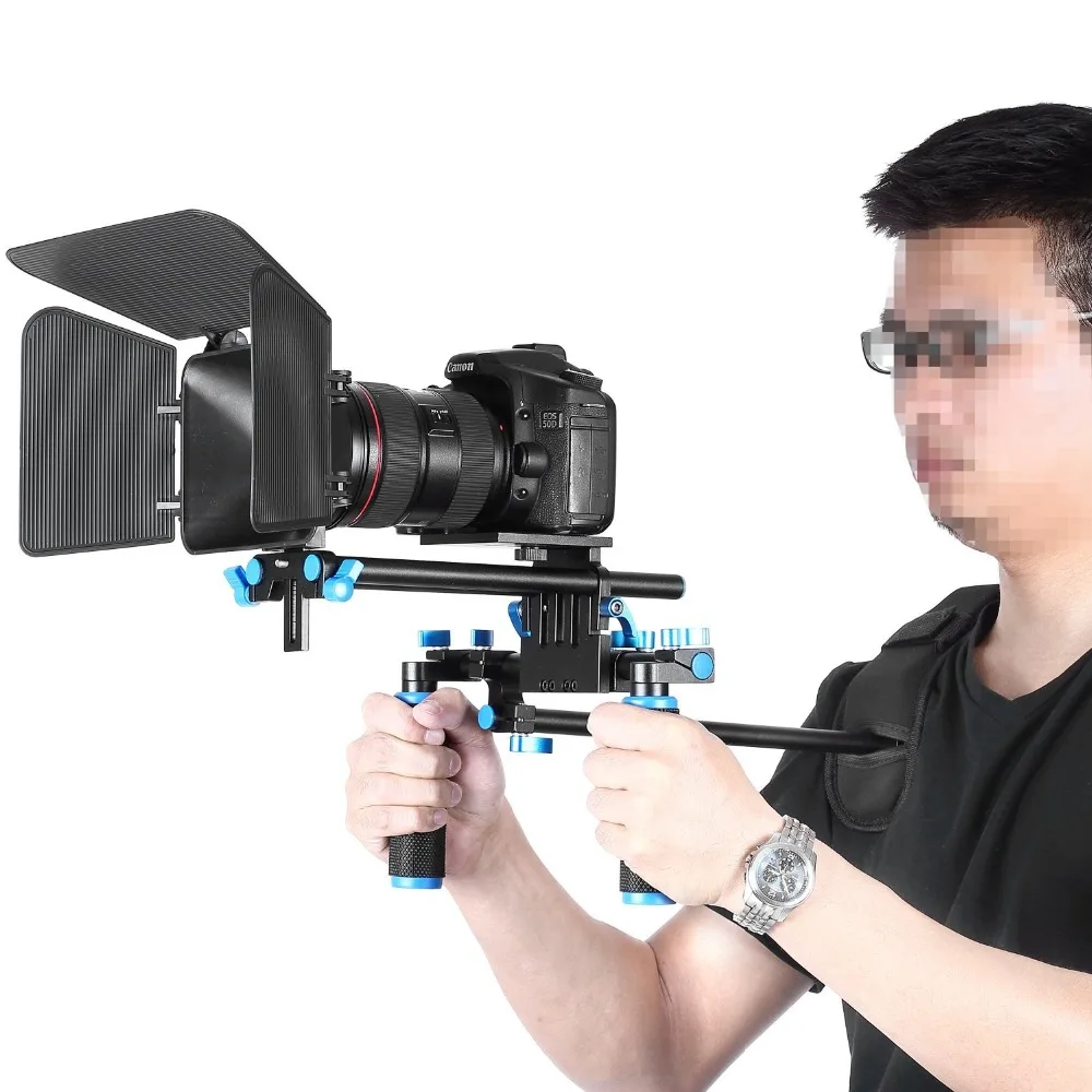 

Neewer DSLR Movie Video Making Rig Set System Kit for Camcorder DSLR Camera Shoulder Mount+(1)15mm Rail Rod System+(1)Matte box