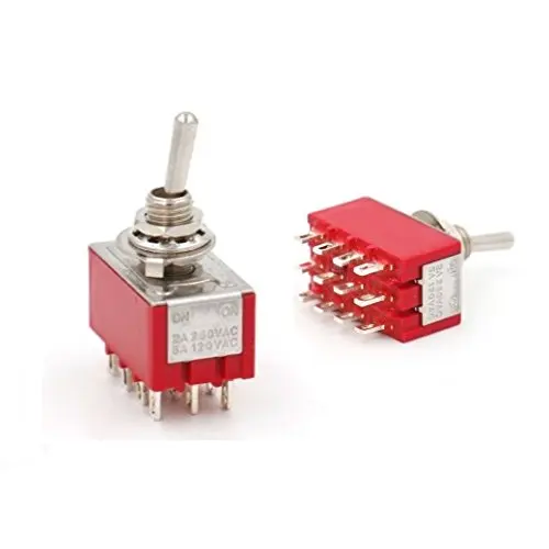 1pcs 6A/125VAC 2A/250VAC 12 Pin 4PDT ON/ON ON-OFF-ON 2 / 3 Position Mini Toggle Switch LW
1pcs 6A/125VAC 2A/250VAC 12 Pin 4PDT ON/ON ON-OFF-ON 2 / 3 Position Mini Toggle Switch LW