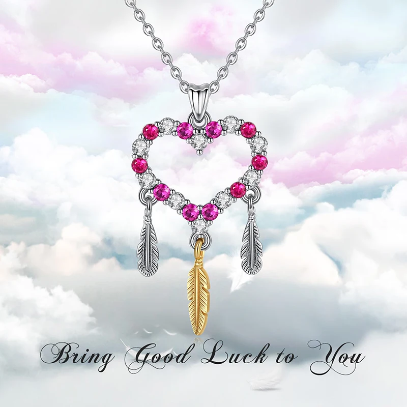 Angel Caller Authentic 925 Sterling Silver Dreamcatcher Pendant Necklace Pink Clear Zircon Fine Jewelry for Women Girls Gift
Angel Caller Authentic 925 Sterling Silver Dreamcatcher Pendant Necklace Pink Clear Zircon Fine Jewelry for Women Girls Gift