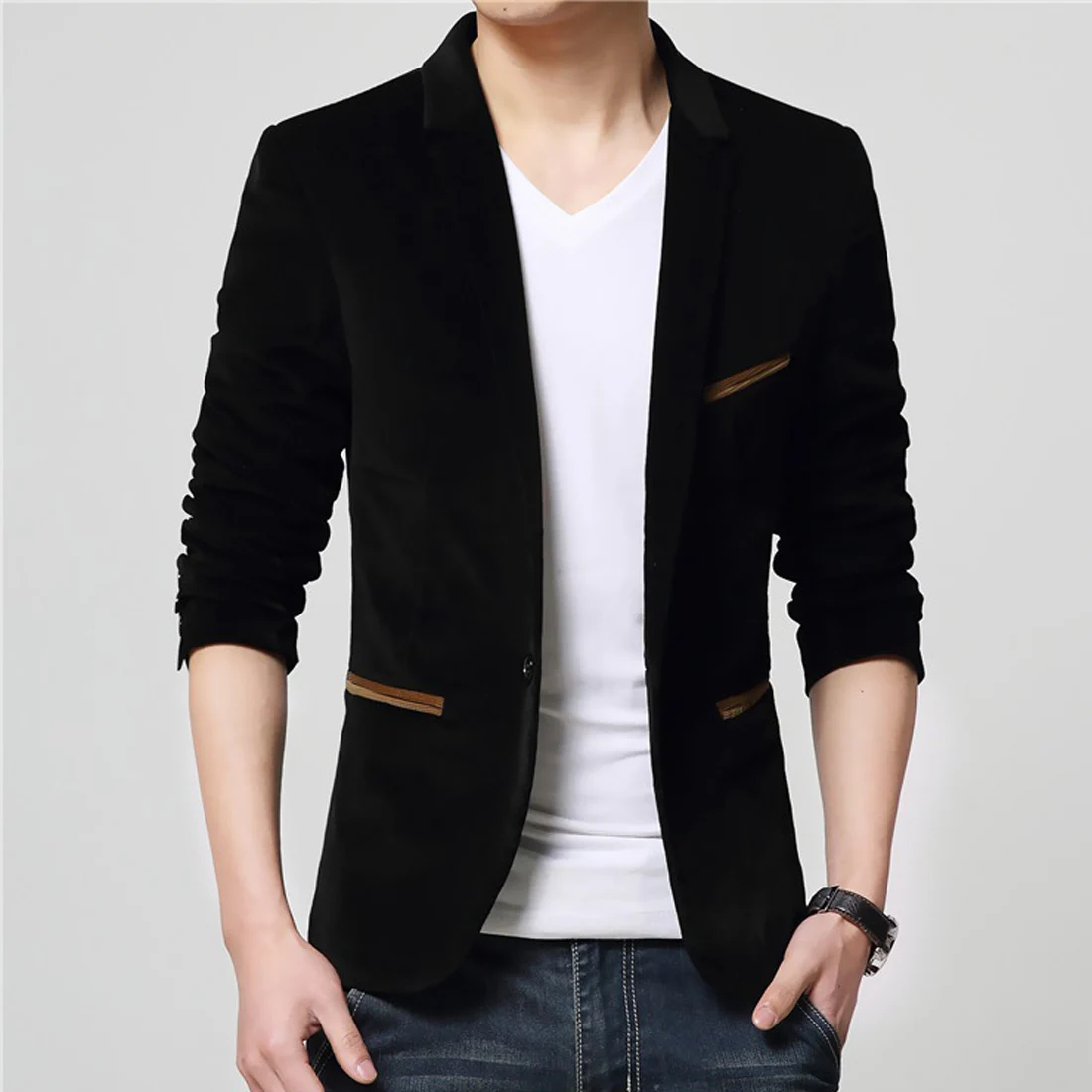 Jackets Men Black Red One Button Fitness Corduroy Long Sleeve Office Work Slim Blazers Mens Fashion Plus Size Lapel Coats NZ56
Jackets Men Black Red One Button Fitness Corduroy Long Sleeve Office Work Slim Blazers Mens Fashion Plus Size Lapel Coats NZ56