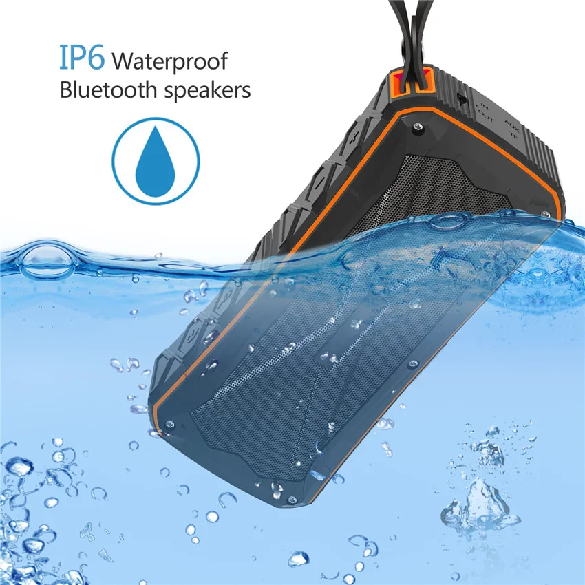 Динамик s Bluetooth Портативный Водонепроницаемый ipx6 бас стерео колонки питание