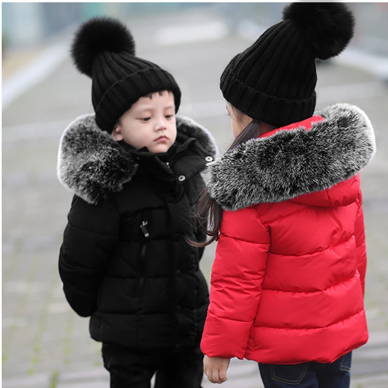 Фото Новая куртка с капюшоном и длинными рукавами для мальчиков девочек модное зимнее