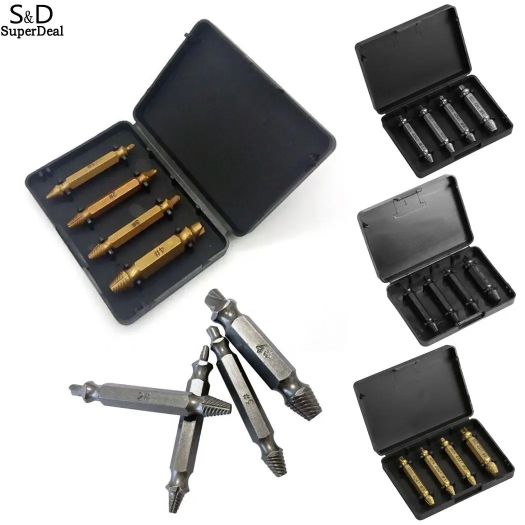 Screw 4pcs Steel High Speed Steel Alloy Extractor Drill Bits Guide Set Broken Damaged Bolt Remover Speed Out
Screw 4pcs Steel High Speed Steel Alloy Extractor Drill Bits Guide Set Broken Damaged Bolt Remover Speed Out