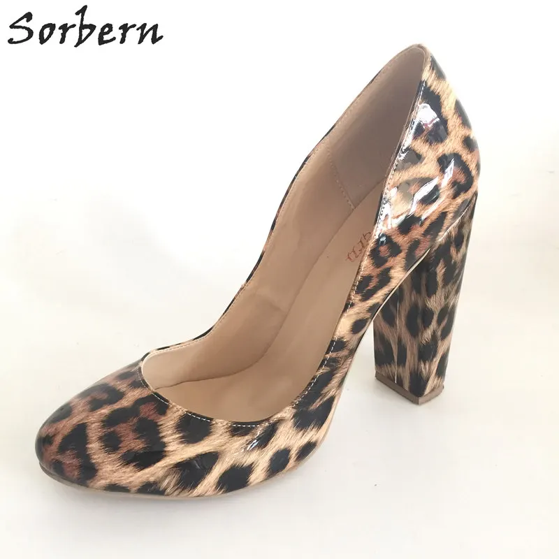 Sorbern Wide Strap Ankle Strap Women Pumps Cute Round Toe Ladies High Heels Shoes African Party Shoes 2018 Stiletto Runway Shoes
