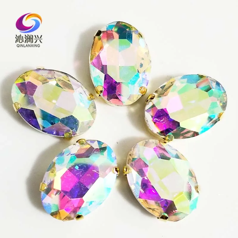 AB Color Oval Shape High Quality Glass Crystal Sew on Stones,golden Bottom Claw Rhinestone,Diy/Clothing Accessories SWTG06
AB Color Oval Shape High Quality Glass Crystal Sew on Stones,golden Bottom Claw Rhinestone,Diy/Clothing Accessories SWTG06