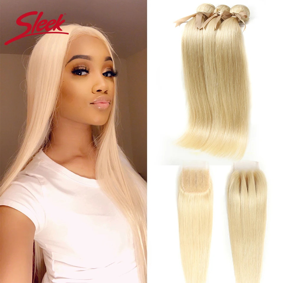 Sleek Mink Human Hair Blonde 613 Bundles With Closure Brazilian Straight 3 4 Bundles With Closure Hair Extension Remy Human Hair
Sleek Mink Human Hair Blonde 613 Bundles With Closure Brazilian Straight 3 4 Bundles With Closure Hair Extension Remy Human Hair