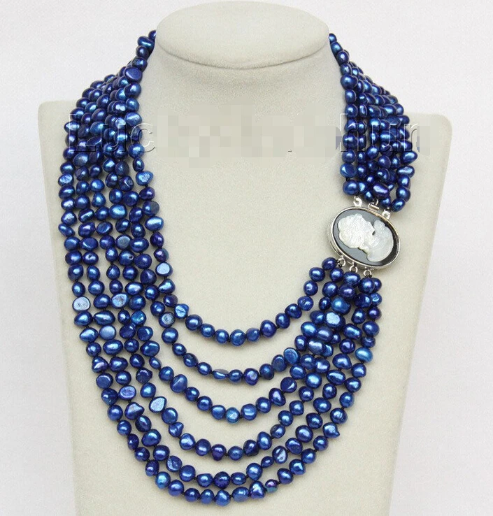 shipping Genuine baroque 16"-21" 6row 7mm blue pearls necklace seashell clasp j10061 (A0325)
shipping Genuine baroque 16"-21" 6row 7mm blue pearls necklace seashell clasp j10061 (A0325)