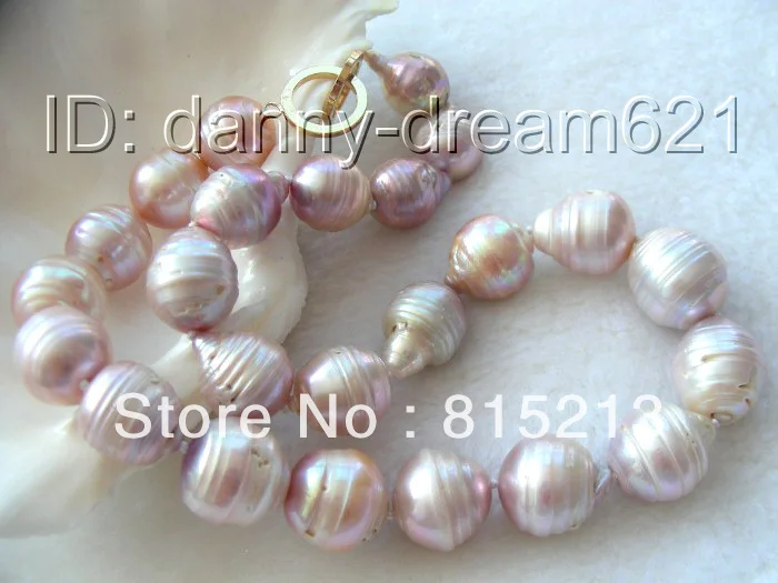 

FREE SHIPPING>@@> N1081 AMAZING huge 18mm lavender SOUTH Reborn keshi pearls necklace