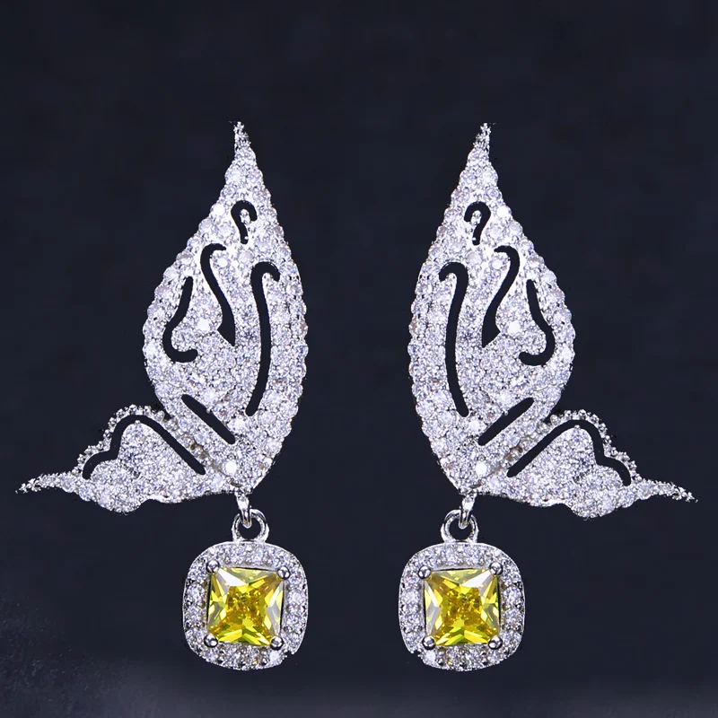 Lovely Butterfly Yellow White Zircon Crystal 925 Sterling Silver Dangle Earring For Women M02-E0209
Lovely Butterfly Yellow White Zircon Crystal 925 Sterling Silver Dangle Earring For Women M02-E0209