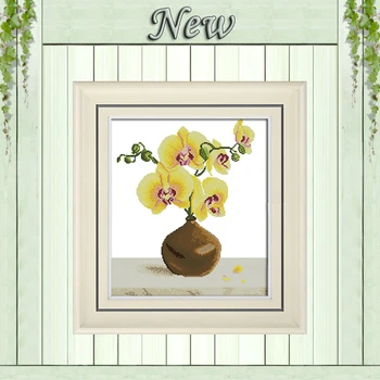 Yellow Phalaenopsis flower vase painting Counted printed on canvas 14CT 11CT chinese Cross Stitch Needlework kit Embroidery Sets
Yellow Phalaenopsis flower vase painting Counted printed on canvas 14CT 11CT chinese Cross Stitch Needlework kit Embroidery Sets