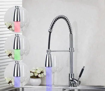 8538A-2 540mm LED Colors Changing Chrome Kitchen Pull Out Down Swivel Vessel Sink Mixer Tap Kitchen Faucet
8538A-2 540mm LED Colors Changing Chrome Kitchen Pull Out Down Swivel Vessel Sink Mixer Tap Kitchen Faucet
