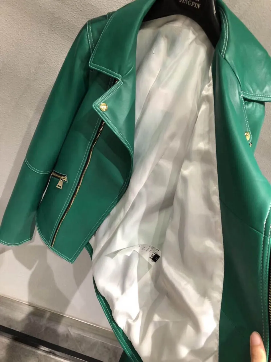 women fashion sheep leather genuine leather jacket (9)