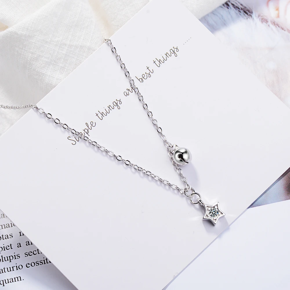 anenjery Zircon Star Necklace Women Romantic 925 Sterling Silver Necklace For Women Girl Bell Jewelry Birthday Gift S-N259
anenjery Zircon Star Necklace Women Romantic 925 Sterling Silver Necklace For Women Girl Bell Jewelry Birthday Gift S-N259