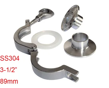 One Set SS304 Stainless Steel Material 3-1/2" Sanitary Welding Type Tri Clamp Union Pipe Fittings
One Set SS304 Stainless Steel Material 3-1/2" Sanitary Welding Type Tri Clamp Union Pipe Fittings