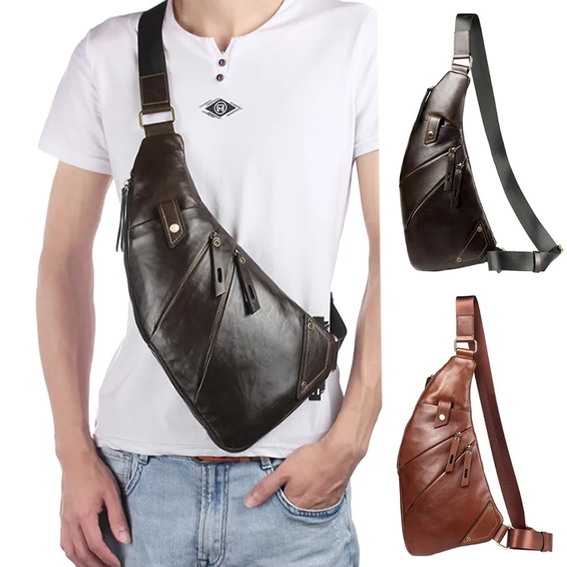 Leather Sling Bag Back Pack Men Crossbody Shoulder Messenger Chest Pack Bags Vintage Daypack Travel Hiking Outdoor
Leather Sling Bag Back Pack Men Crossbody Shoulder Messenger Chest Pack Bags Vintage Daypack Travel Hiking Outdoor
