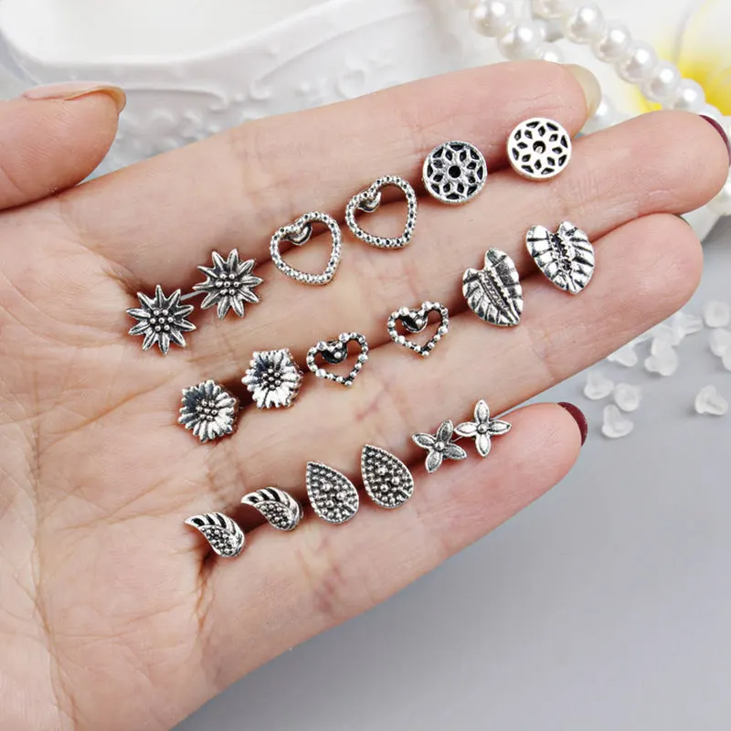 9 Pairs/lot Heart Wings Leaf Unique Design Vintage Small Stud Earrings Set For Women Punk Geometric Earring Set Jewelry
9 Pairs/lot Heart Wings Leaf Unique Design Vintage Small Stud Earrings Set For Women Punk Geometric Earring Set Jewelry