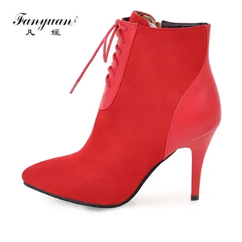 Fanyuan 2017 Hot Sexy Style Spring/Autumn Women's Flock Boots Solid Zip with Lace up Short Boots Ladies' Round Toe Ankle Boot
Fanyuan 2017 Hot Sexy Style Spring/Autumn Women's Flock Boots Solid Zip with Lace up Short Boots Ladies' Round Toe Ankle Boot