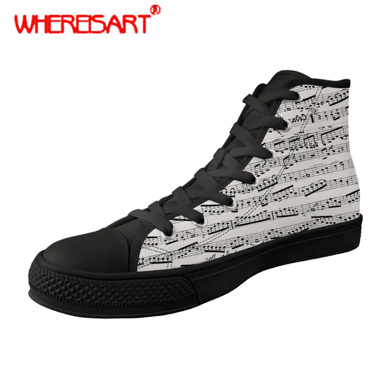 WHEREISART Music Shoes Women High-top Vulcanized Shoes Ladies Music Note Printing Canvas Shoes for Teenagers Fashion Sneakers
WHEREISART Music Shoes Women High-top Vulcanized Shoes Ladies Music Note Printing Canvas Shoes for Teenagers Fashion Sneakers