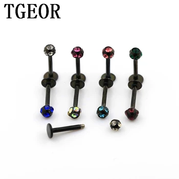 Hot wholesale 16G with ball 40pcs surgical Stainless Steel gem many stone plated titanium black piercing labret ring
Hot wholesale 16G with ball 40pcs surgical Stainless Steel gem many stone plated titanium black piercing labret ring