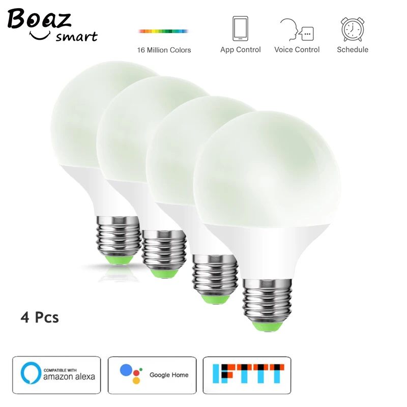 Smart Wifi E26 LED Light Bulb 5W RGBW Color Changing Bulb voice Control by Alexa Google Home APP Remote Control by Tuya 4 pcs
Smart Wifi E26 LED Light Bulb 5W RGBW Color Changing Bulb voice Control by Alexa Google Home APP Remote Control by Tuya 4 pcs