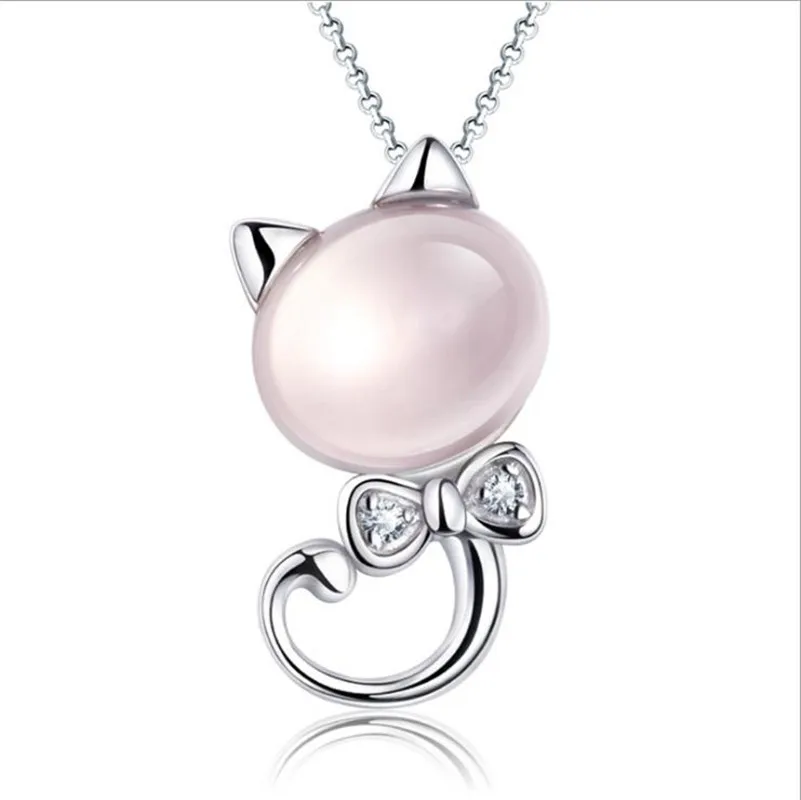 Everoyal Top Quality Silver 925 Lady Clavicle Necklace Jewelry Female Fashion Crystal Pink Cat Necklace For Women Accessories
Everoyal Top Quality Silver 925 Lady Clavicle Necklace Jewelry Female Fashion Crystal Pink Cat Necklace For Women Accessories