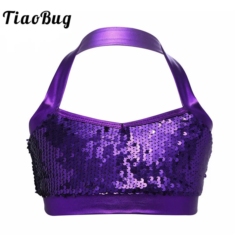 TiaoBug Kids Teens Halter Shiny Sequin Dance Crop Top Girls Ballet Dance Costume Ballerina Stage Performance Gym Sports Tank Top
TiaoBug Kids Teens Halter Shiny Sequin Dance Crop Top Girls Ballet Dance Costume Ballerina Stage Performance Gym Sports Tank Top