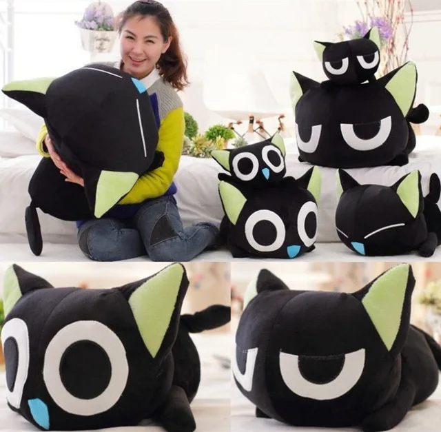 Candice guo плюшевая игрушка мягкая кукла мультяшная черная кошечка котенок папа