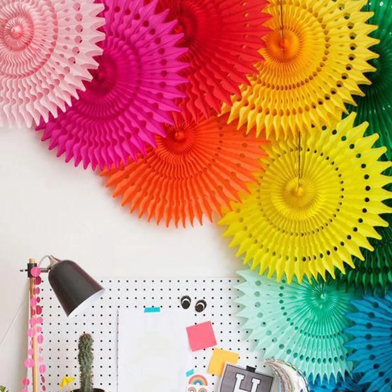 1PC Festival Supplies Birthday Paper Fans Pinwheels Cut-out Tissue Paper 14Colors Wedding Hanging 30CM Paper Flower Party Decor
1PC Festival Supplies Birthday Paper Fans Pinwheels Cut-out Tissue Paper 14Colors Wedding Hanging 30CM Paper Flower Party Decor