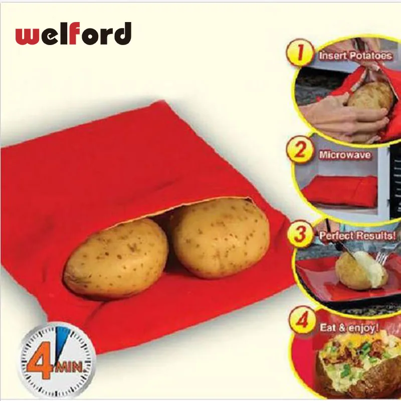 Red Washable Cooker Bag Baked Potato 4 Potato 1Time Microwave Cooking Potato Quick Fast Easy To Cook Kitchen Gadgets
Red Washable Cooker Bag Baked Potato 4 Potato 1Time Microwave Cooking Potato Quick Fast Easy To Cook Kitchen Gadgets