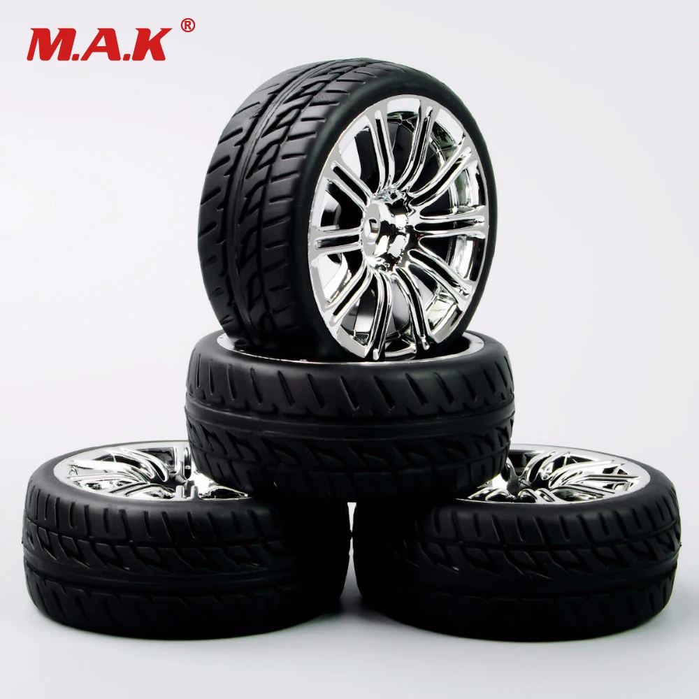 4pcs 1/10 RC on road racing car chrome wheel & rubber tires tyre sponge 3MC 12mm Hex accessory parts
4pcs 1/10 RC on road racing car chrome wheel & rubber tires tyre sponge 3MC 12mm Hex accessory parts