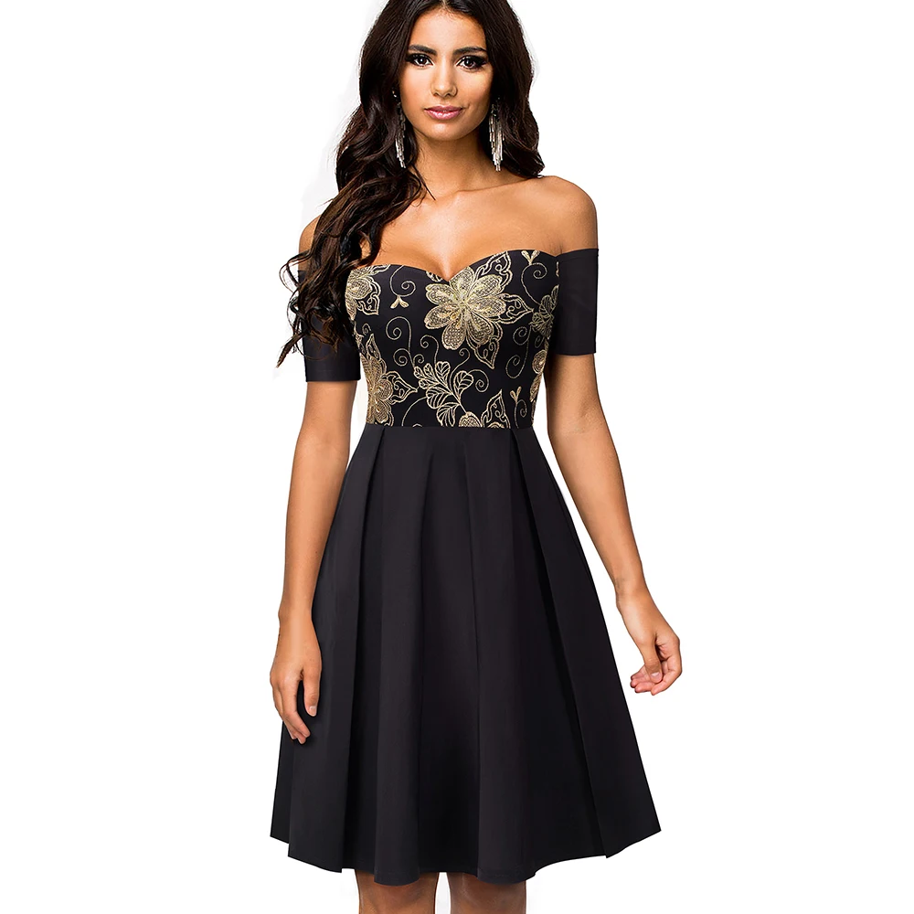 Women Vintage Elegant Embroidery Tunic Short Sleeve Casual Work Party Slash Neck Swing Skater A-Line Summer Dress EA076
Women Vintage Elegant Embroidery Tunic Short Sleeve Casual Work Party Slash Neck Swing Skater A-Line Summer Dress EA076