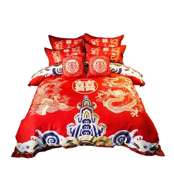 Traditional Chinese Wedding Double Happiness Bedding Set Twin Queen King Size Duvet Cover Sets Dragon Phoenix Decor
Traditional Chinese Wedding Double Happiness Bedding Set Twin Queen King Size Duvet Cover Sets Dragon Phoenix Decor