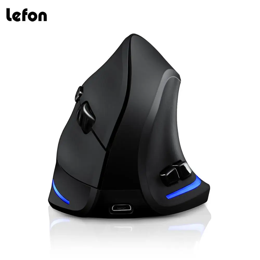 

Lefon New Upgraded Rechargeable Wireless Mouse Gamer Ergonomic Optical 2.4G 1000/1600/2400 DPI USB Vertical Mice For PC Gaming