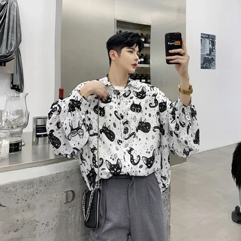 2019 Summer New Original Fashion Kitten Pattern Print Loose Men's Long Sleeve Two Color Wild Harajuku Casual Shirt M-2XL
2019 Summer New Original Fashion Kitten Pattern Print Loose Men's Long Sleeve Two Color Wild Harajuku Casual Shirt M-2XL