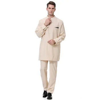 2019 New arrive muslim men robe set fashion Islamic abaya clothing with pants suit arabic dubai turkey Jubba thobe male
2019 New arrive muslim men robe set fashion Islamic abaya clothing with pants suit arabic dubai turkey Jubba thobe male