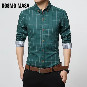 KOSMO MASA Casual Men Shirt Cotton Long Sleeve Summer Luxury Slim Fit Shirt Korean Business Mens Plaid Shirts For Men MB0043
KOSMO MASA Casual Men Shirt Cotton Long Sleeve Summer Luxury Slim Fit Shirt Korean Business Mens Plaid Shirts For Men MB0043