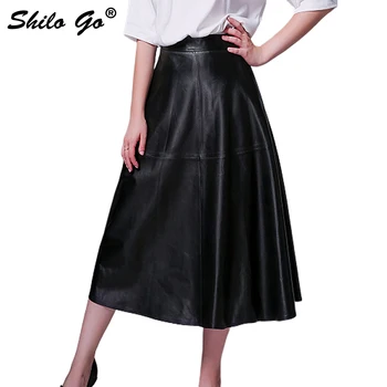 Leather Skirt Autumn Fashion sheepskin genuine leather Skirt high waist zipper concise vintage A Line black long skirt
Leather Skirt Autumn Fashion sheepskin genuine leather Skirt high waist zipper concise vintage A Line black long skirt