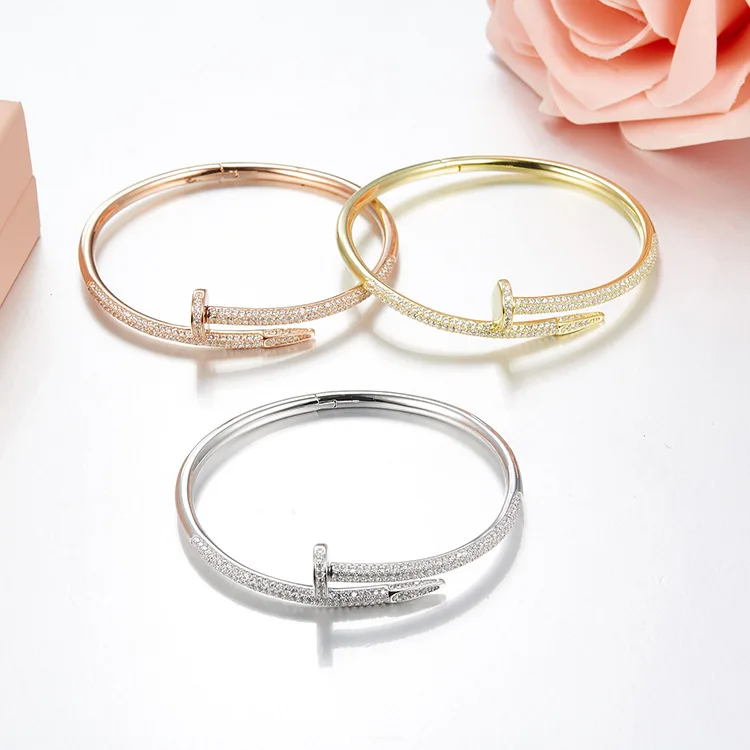 100% real s925 sterling silver cubic zirconia nail bracelet bangles women female hoop bangle famous brand replica jewelry
100% real s925 sterling silver cubic zirconia nail bracelet bangles women female hoop bangle famous brand replica jewelry